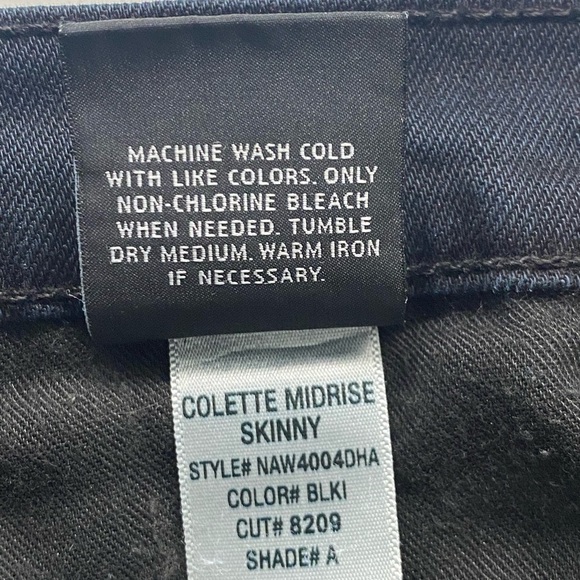 Hudson Colette Midrise Skinny Jeans, Color BLKl, Women’s 5 Pocket, Size 27 - Picture 9 of 13